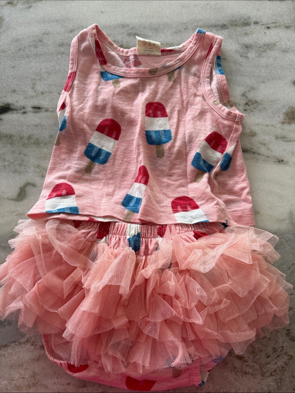Pink Popsicle Tulle Baby Girls Matching Set